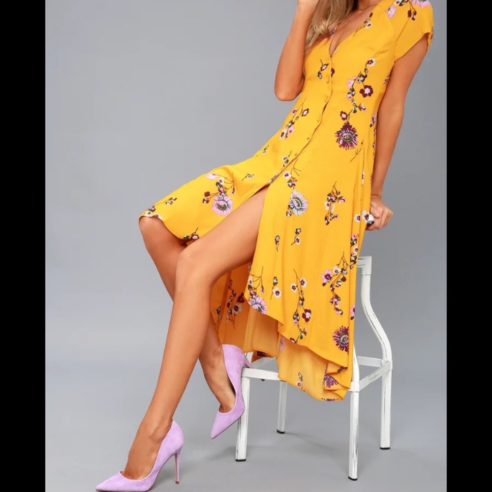 Free People Lost in You Floral Print Midi dress